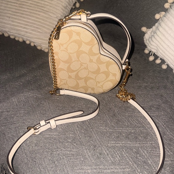 COACH Beige Signature Heart Mini Crossbody - Picture 2 of 5